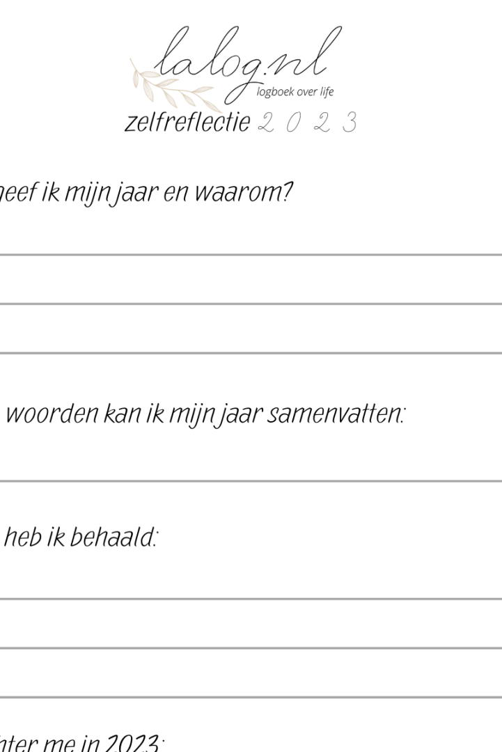 printable zelfreflectie, gratis printable, zelfreflectie, reflecteren, persoonlijke ontwikkeling, jaar afsluiten, bewustwording, persoonlijke doelen, lalog.nl